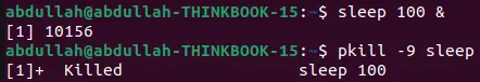 bash kill process using pkill with signal no.