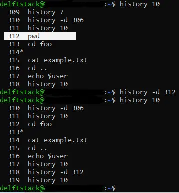 Remove Command from History in Bash