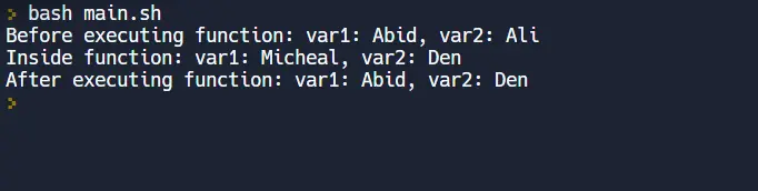 Bash-Variablenbereich - globale Variable