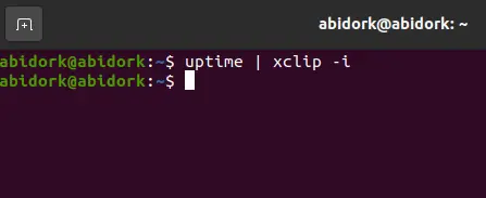 Copying uptime command into the clipboard