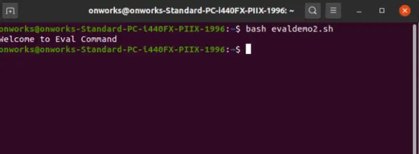 salida del comando eval con múltiples variables