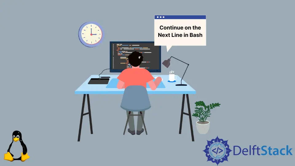 Continuar en la siguiente línea en Bash