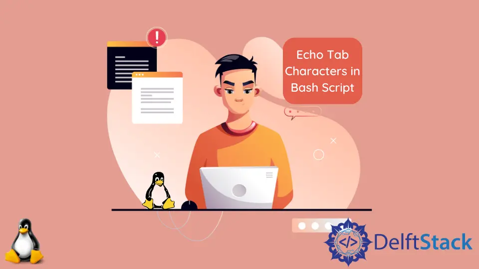 Echo-Tab-Zeichen in Bash-Skript