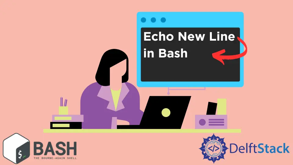 Eco de una nueva línea en Bash