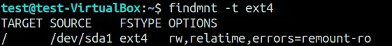 findmnt -t ext4
