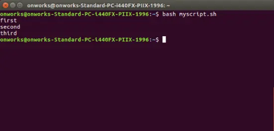 Output of the Array Passing Function