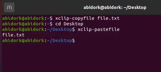 pasting file from the clipboard into Desktop