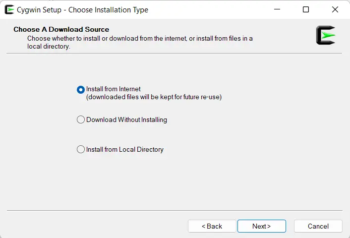 select installation type