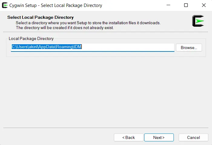 select local package directory
