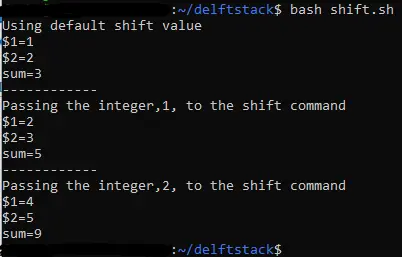 shift command in bash script