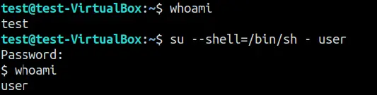 Cambiar de usuario con shell diferente