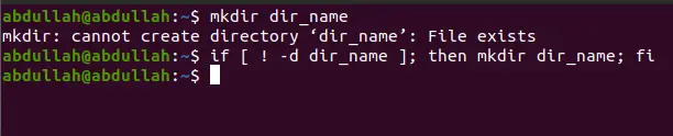 Verwendung von mkdir mit einer if-Kontrollstruktur