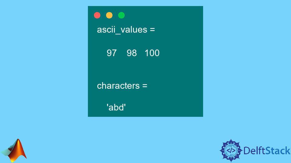 Преобразование ASCII в строку в MATLAB
