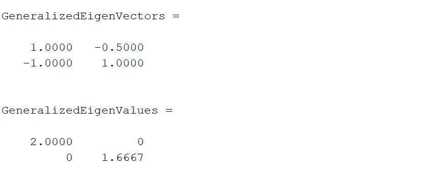 Generalized Eigenvalues and Eigenvectors in MATLAB Using eig()