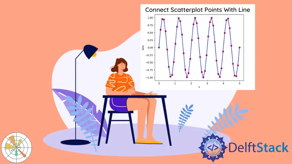 Cómo conectar los puntos de dispersión con la línea en Matplotlib