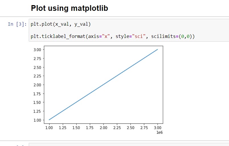 科学表記法での Matplotlib の目盛りラベル