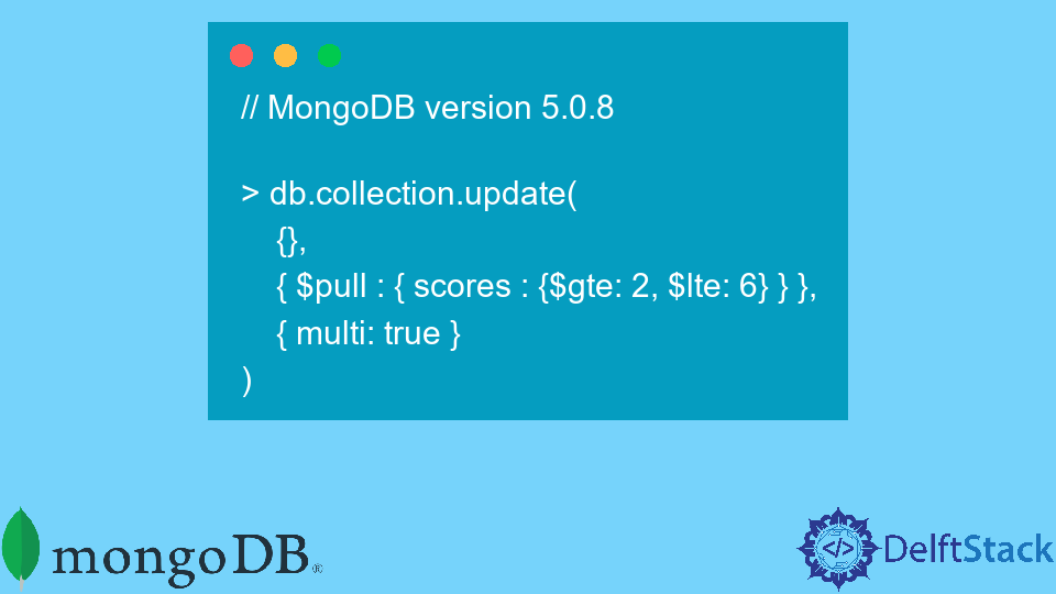 MongoDB 배열에서 요소 제거