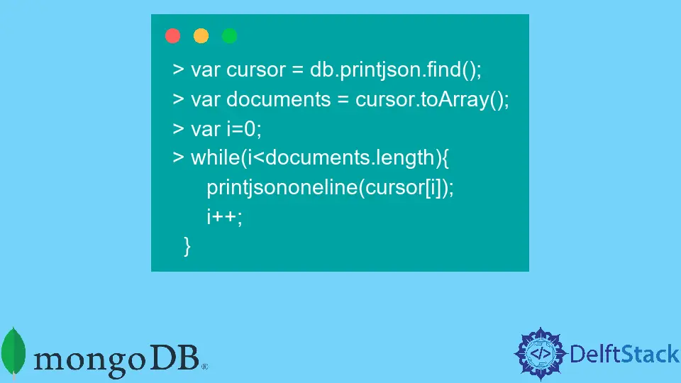 MongoDB 打印不带空格的 JSON