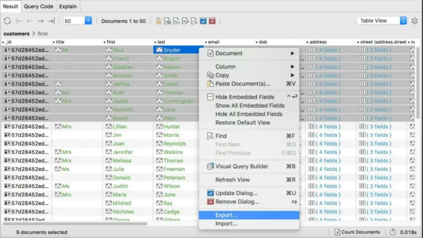 CSV へのエクスポート - エクスポート ウィザード 3