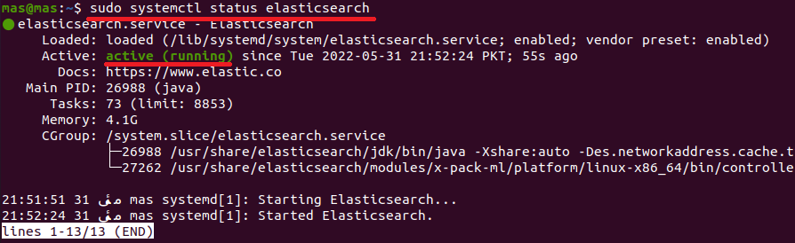 Windows 및 우분투에서 Elasticsearch 설치 및 사용 - 우분투에서 Elasticsearch 상태