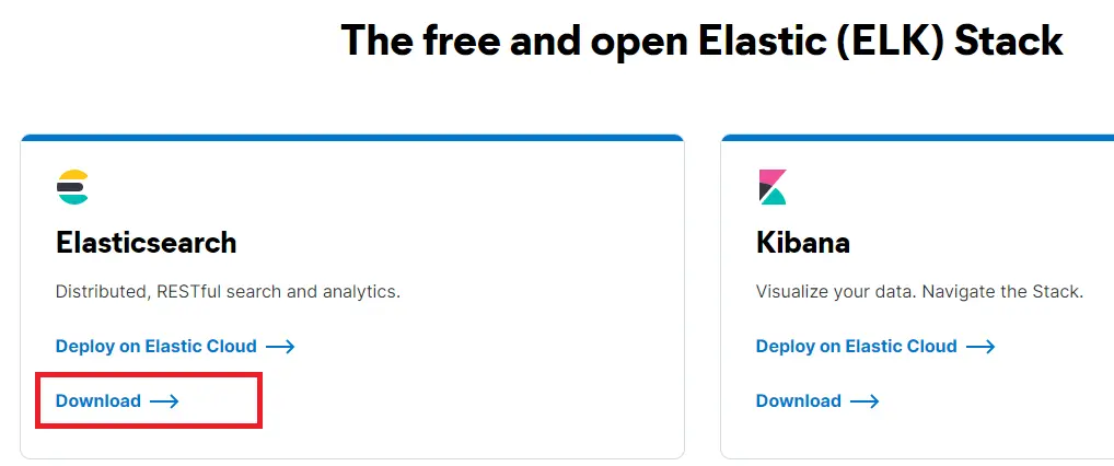 Windows 및 우분투에 Elasticsearch 설치 및 사용 - Windows에서 Elasticsearch 다운로드