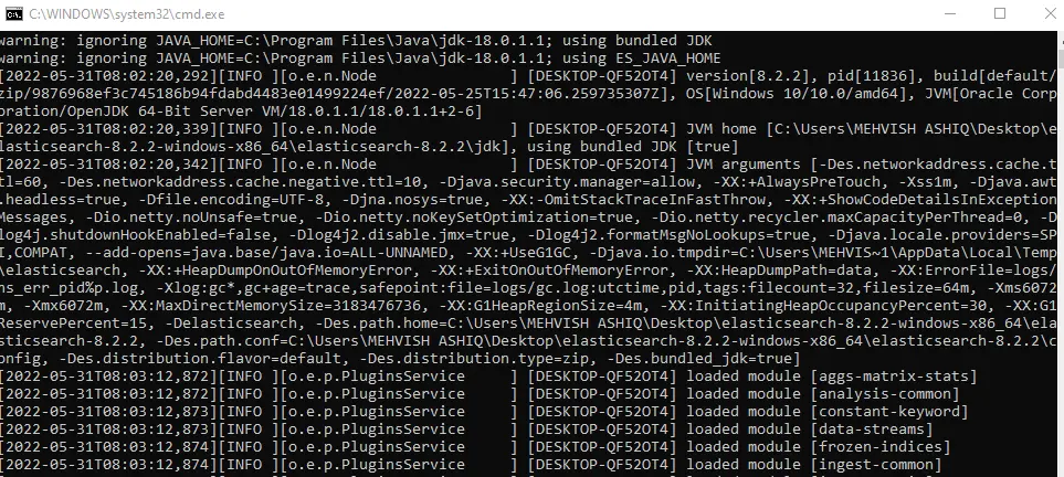 install and use elasticsearch on windows and ubuntu - elasticsearch daemon on windows