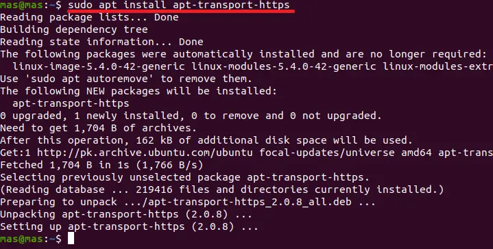 Windows と ubuntu に elasticsearch をインストールして使用します-ubuntu に apt トランスポートをインストールします