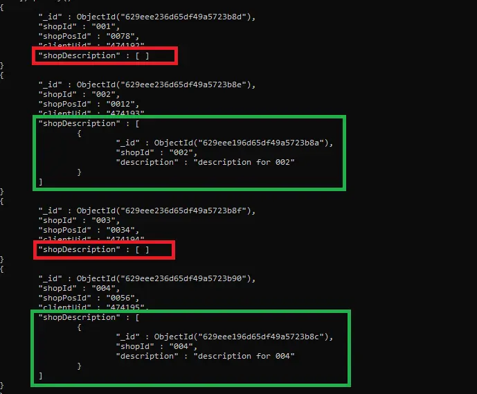 use pipeline in lookup operator in mongodb - output 1