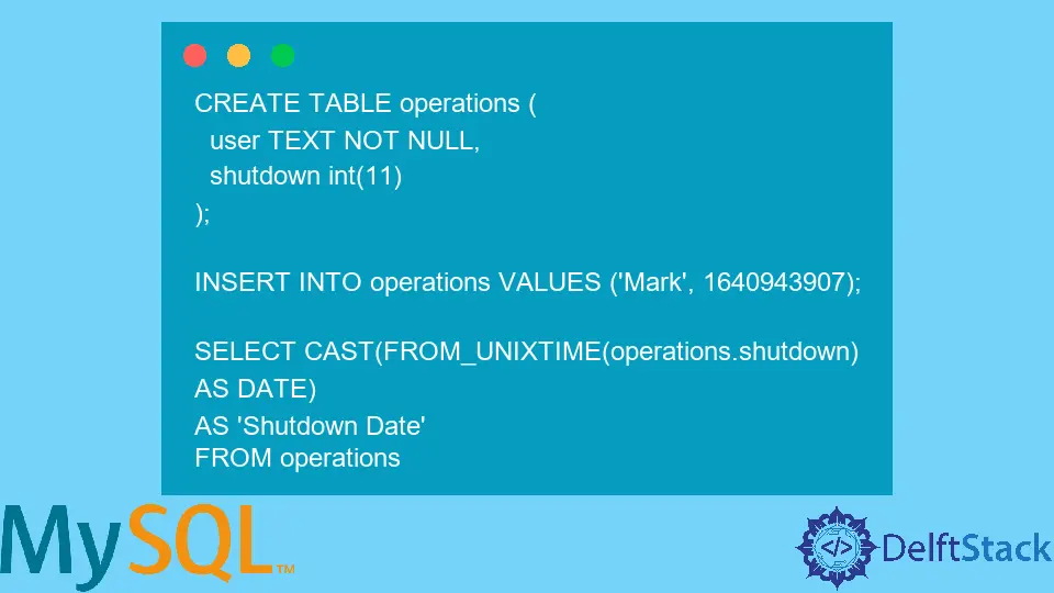 Convertir le champ d'horodatage en date dans la requête MySQL