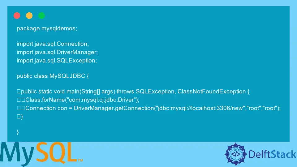 Stellen Sie mit JDBC eine Verbindung zu einer MySQL-Datenbank her