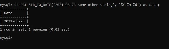 convert string to date format in mysql - str to date output four