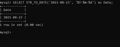 convertir cadena a formato de fecha en mysql - str a fecha de salida uno