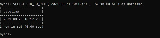 mysql で文字列を日付形式に変換します-strto date output two