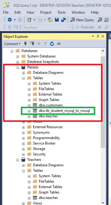 copy data from one database to another - after copying mysql to mssql server