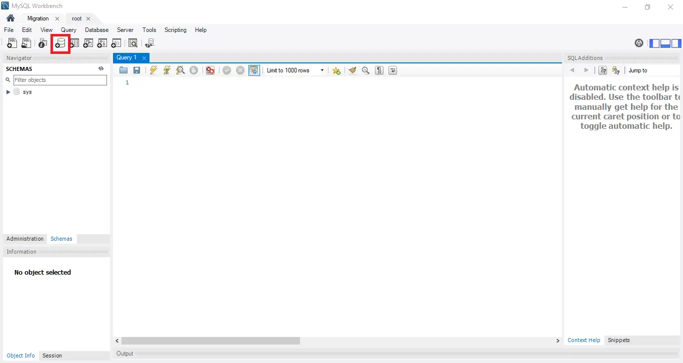 create new database in mysql workbench - create database using menu bar part a