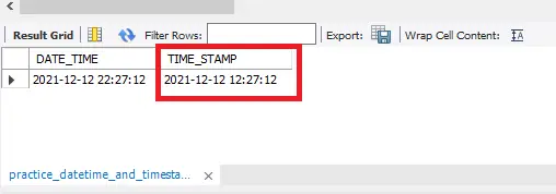 datetime vs timestamp in mysql - date part b