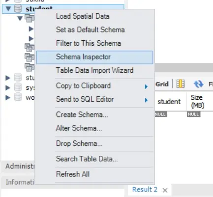 obtenir la taille de la base de données mysql - inspecteur de schéma