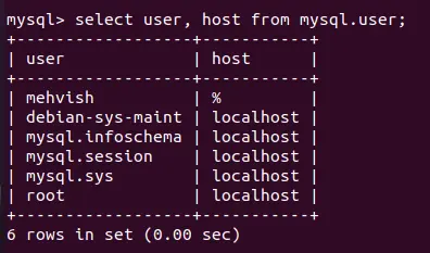우분투를 사용하여 원격 mysql 서버를 연결하는 다양한 방법 - 우분투의 사용자 호스트