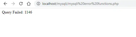 msyqli エラー関数を使用してエラーを表示する-mysqli_errno を使用してエラーを表示する