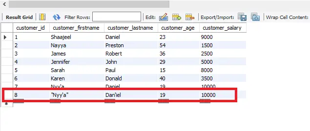 séquences d&rsquo;échappement dans mysql - trouver la partie b du modèle