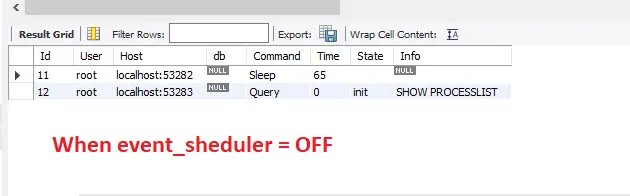 事件调度程序或在 mysql 中设置计时器 - 显示进程列表部分 a