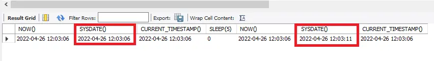 mysql で現在の日付と時刻を取得 - now vs sysdate vs currenttimestamp