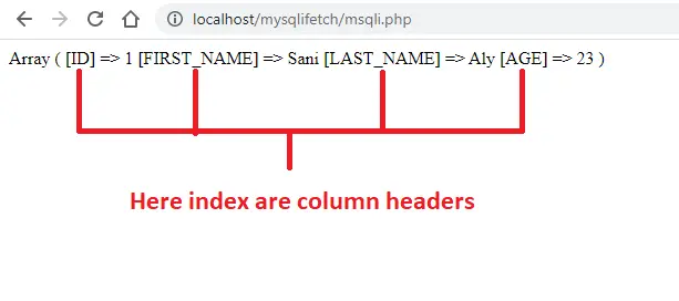 loop mysqli fetch array fonction - récupérer des données en utilisant le mode mysqli_assoc