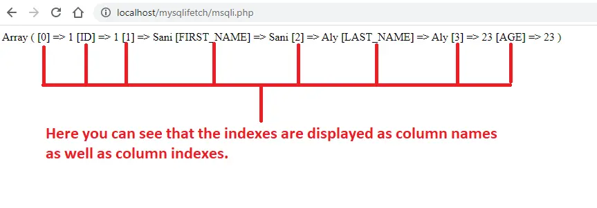 loop mysqli fetch array function - récupérer des données en utilisant le mode mysqli_both