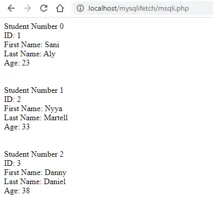 loop mysqli fetch array function - loop