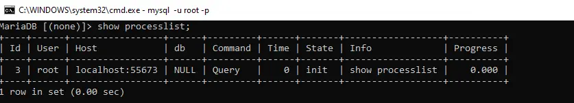 MySQL-Kill-Verbindung – Schritt 2