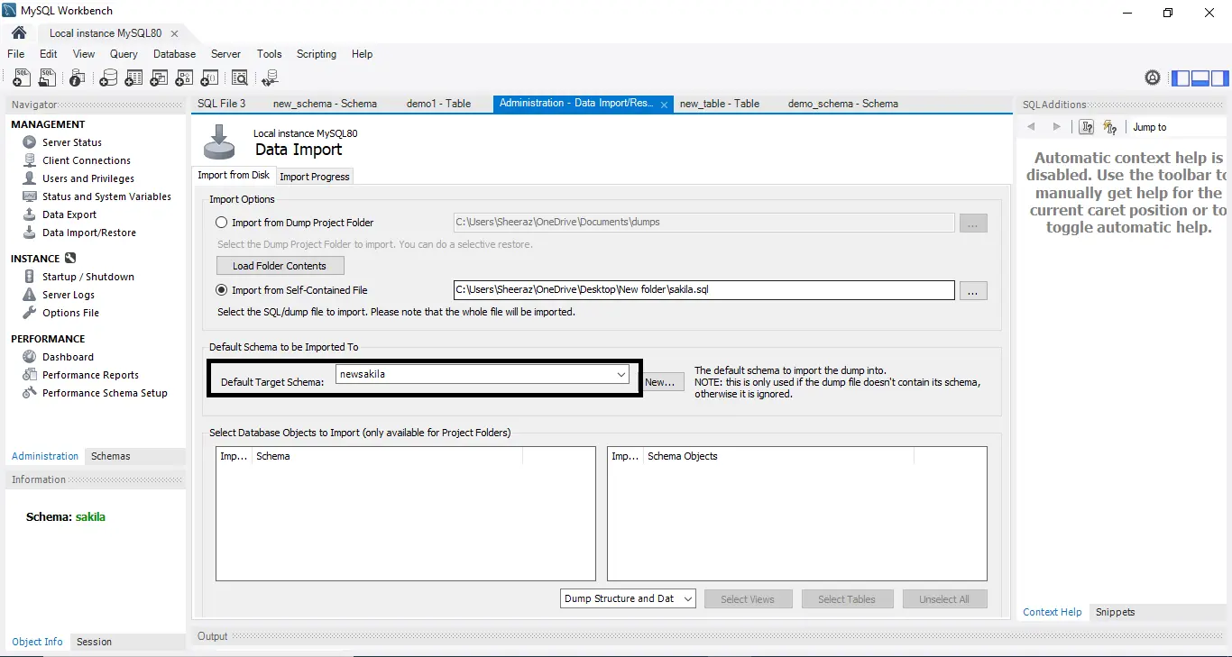 Default Target Schema