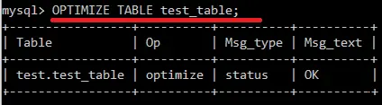mysql のテーブルとデータベースを最適化する-テーブルを最適化する