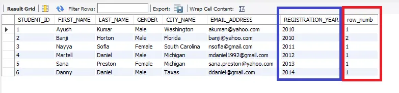 row_number in mysql - row_number mit partition by-Klausel