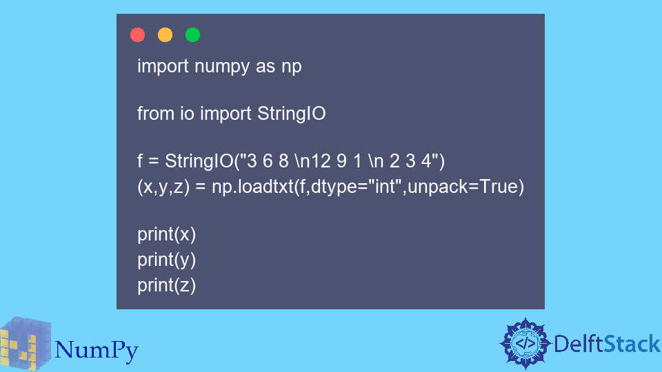 Funzione Numpy numpy.loadtxt()